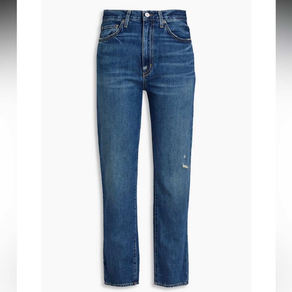 Nili Lotan Women's Straight Leg Jeans — Medium Blue Denim